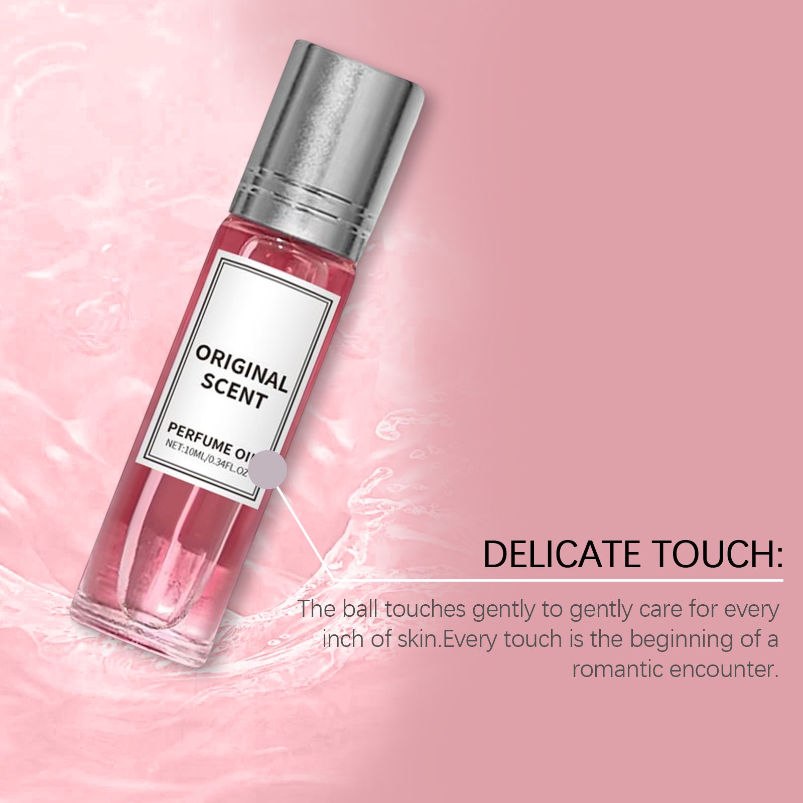 Pink Jasmine Roll On Perfume Fresh Long Lasting Portable For Daily Wear