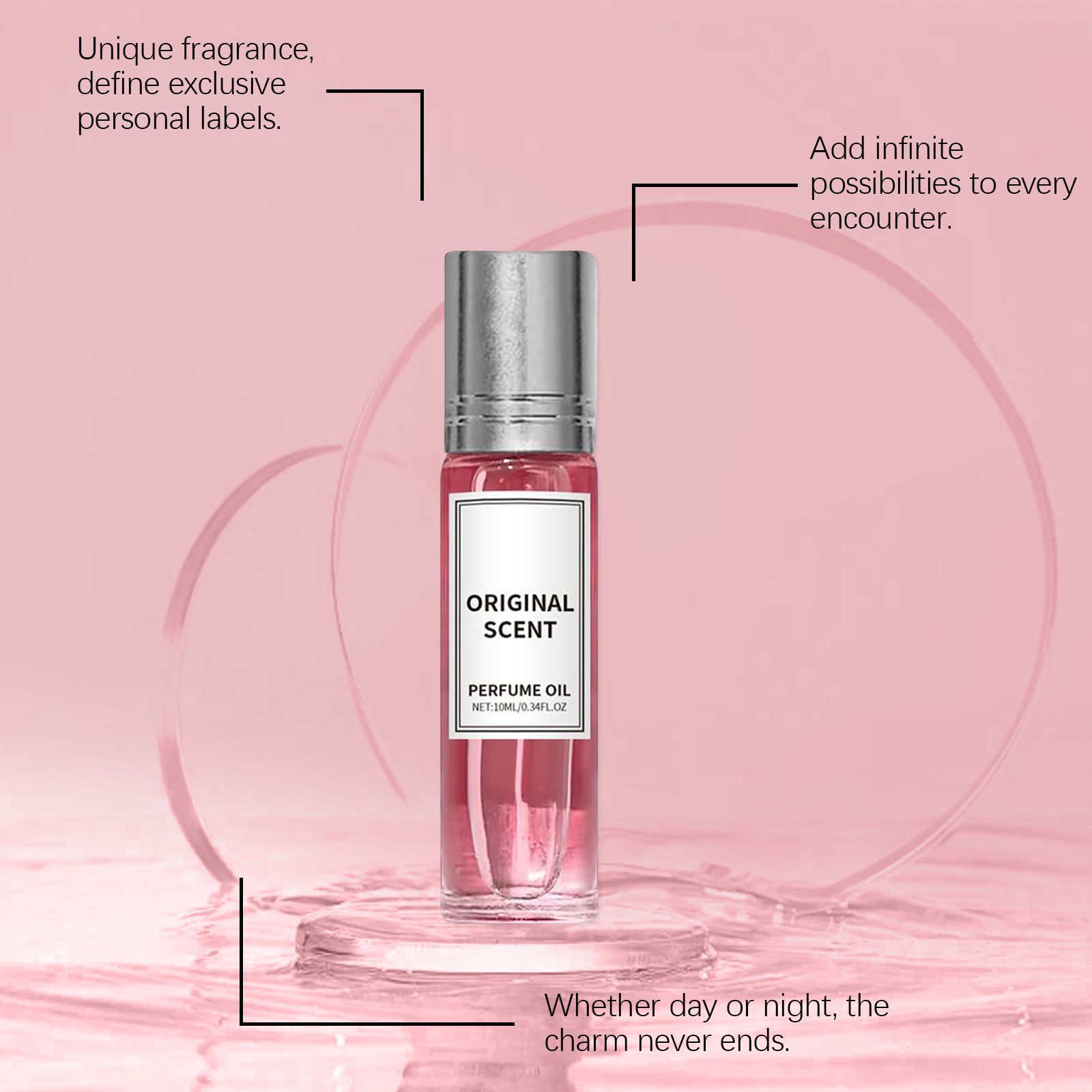 Pink Jasmine Roll On Perfume Fresh Long Lasting Portable For Daily Wear