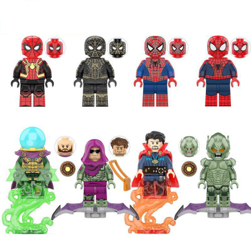 8Pcs Superhero Spiderman Dr. Strange Mini Figure Building Blocks Kids Gift Toys