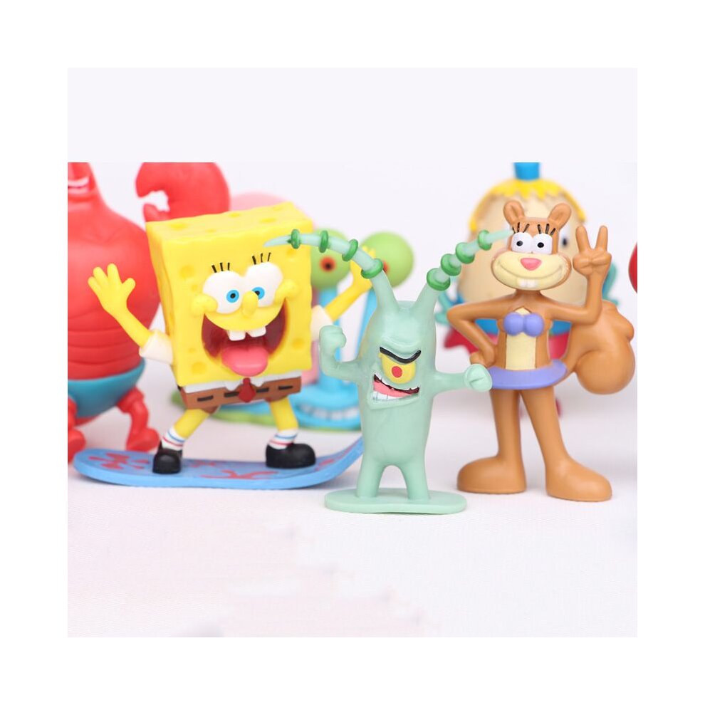 12PCS SpongeBob Action Figure SquarePants Patrick Sandy Gary Cake Topper Toys