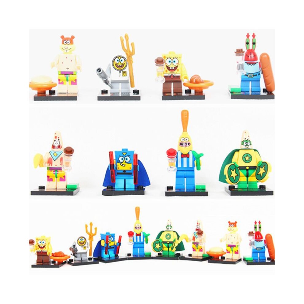 8pcs SpongeBob Toy Building Block Children's Wisdom Game Kids Christmas Gift