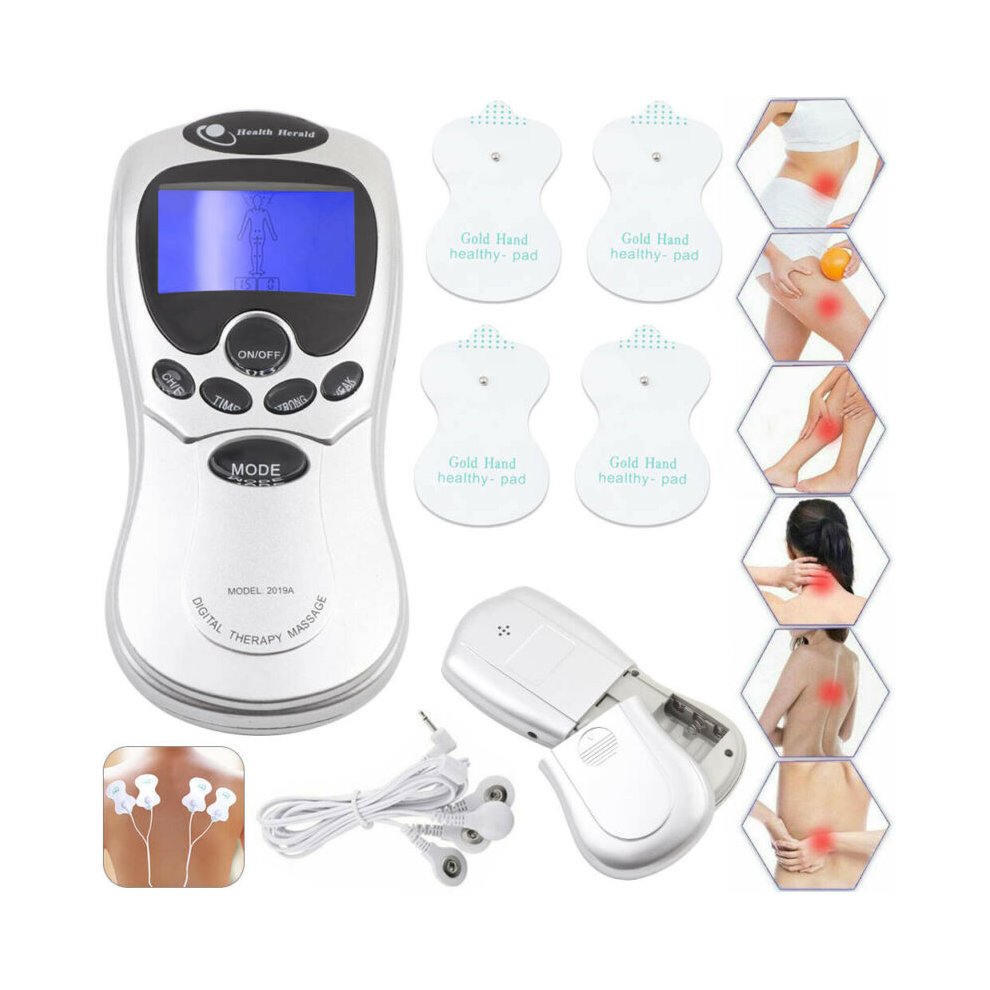 Tens Machine Digital Therapy Full Massager 8 Mode Large Display Ems Acupuncture Muscle Stimulator Machine for Pain Relief Back Neck Muscle and Joint