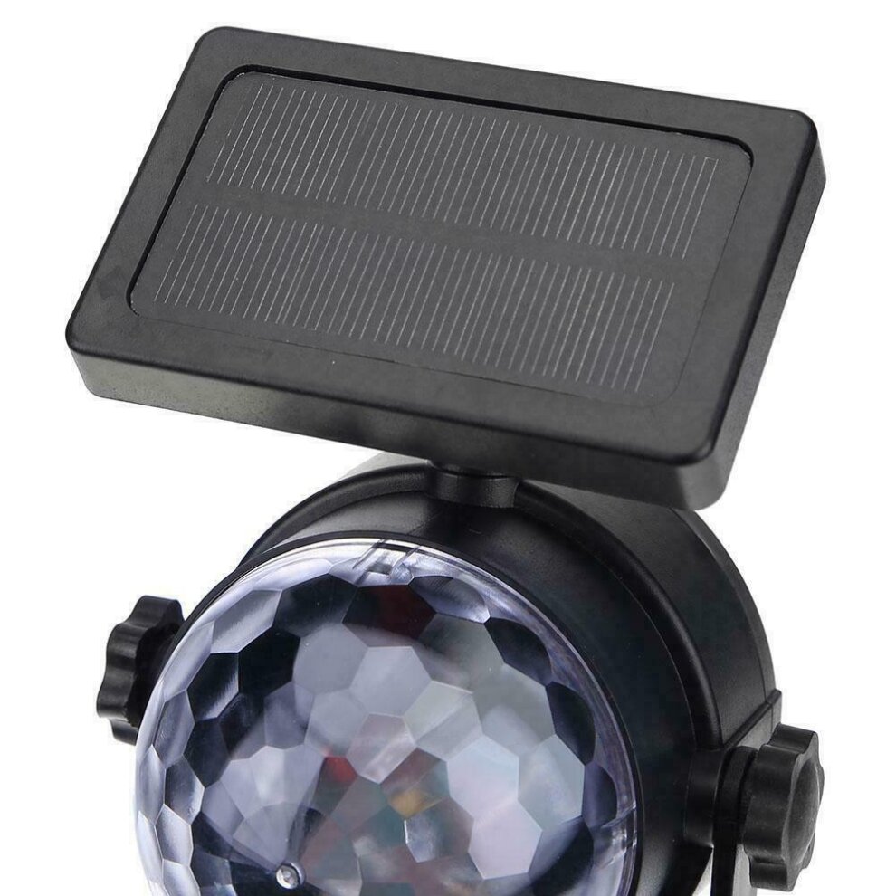 Solar LED Moving Colour Changing Rotating RGB Spotlight Garden Party Stage Light