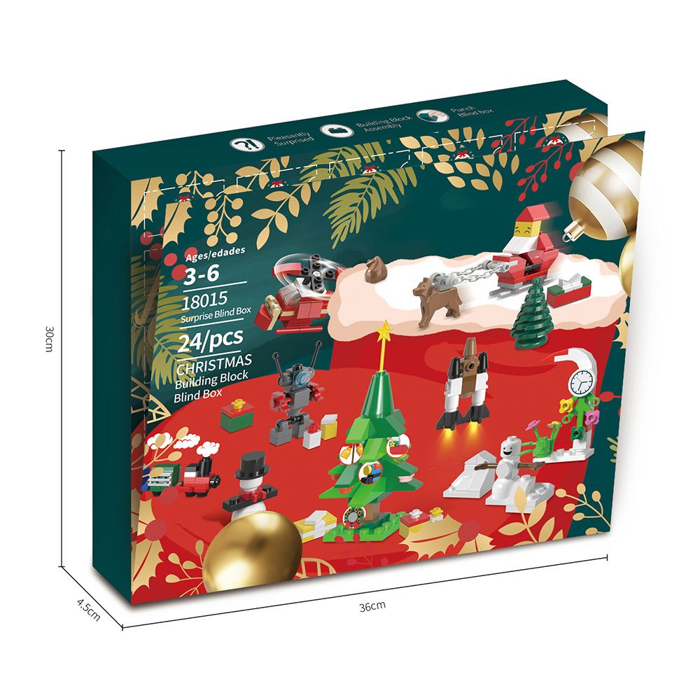 Christmas Advent Calendar 2022 City Building Blocks Set Mystery Box for Surprise Box Christmas 24 Days Countdown Calendar Kid Toy Gift