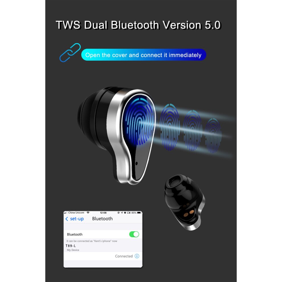 (Blue) 2 in 1 Bluetooth Smart Watch Earpiece Headset