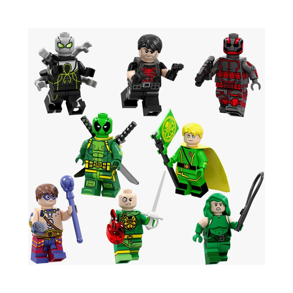 Minifigures Hydra Doctor Octopus Series 8 Pcs Minifigs Building Blocks Kit Compatible with Lego Kids Action Figure Doll Toys Cake Toppers Figures Birthday Party Decoration Supplies Girls Boys Christmas Surprise Gifts
