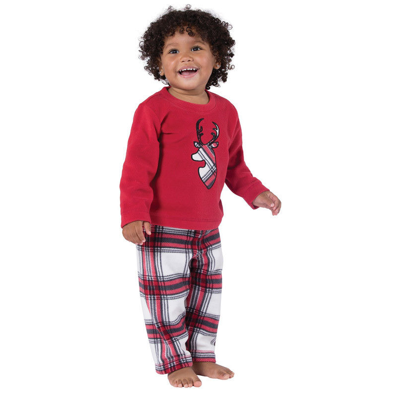 (2T Kids) Family Matching Christmas Pyjamas Set Reindeer Pajamas PJs Set Xmas Sleepwear Nightwear for Mens Womens Adults Kids 2022