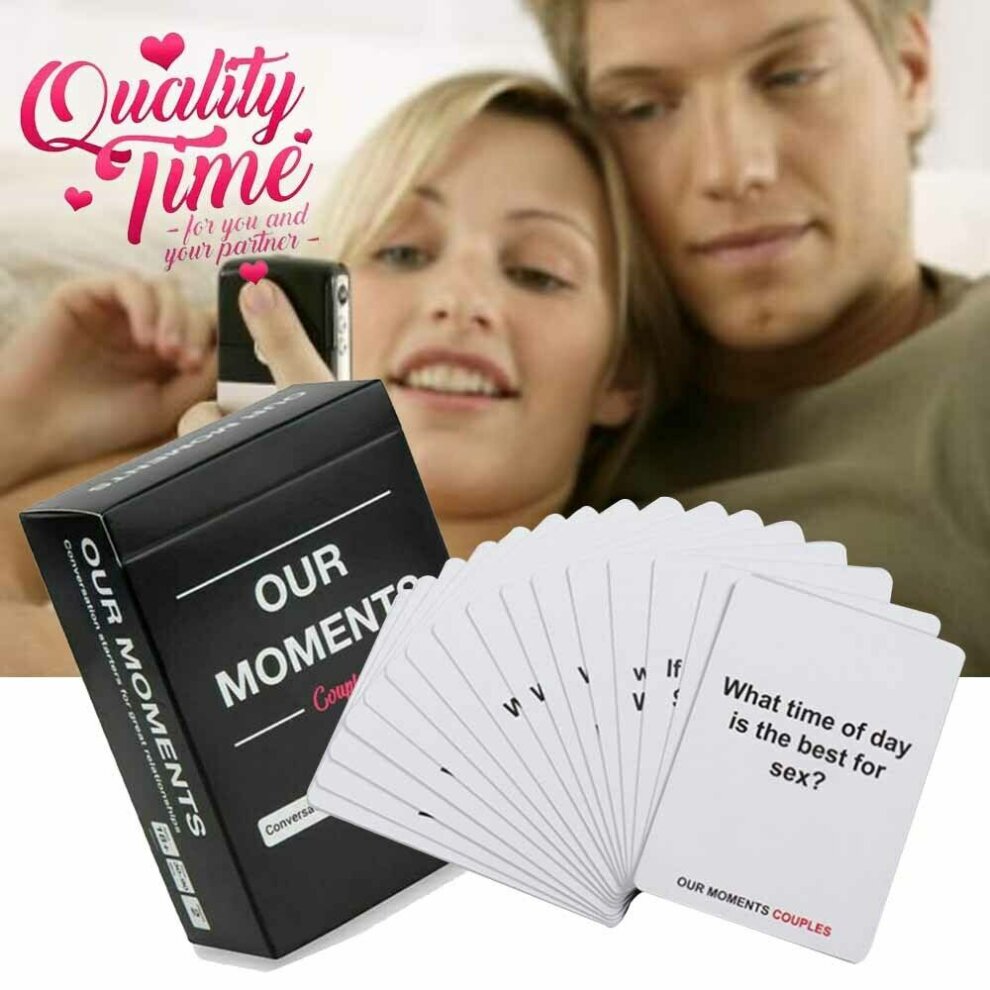 Our Moments Cards Couples Board Game 100 Thought Provoking Conversation Starters for Great Relationships Fun Conversation Cards for Date Night
