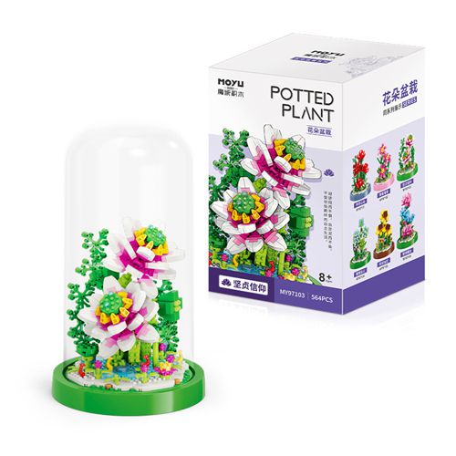 Lotus Flower DIY Building Blocks 3D Model Flower Block Childrens Toys