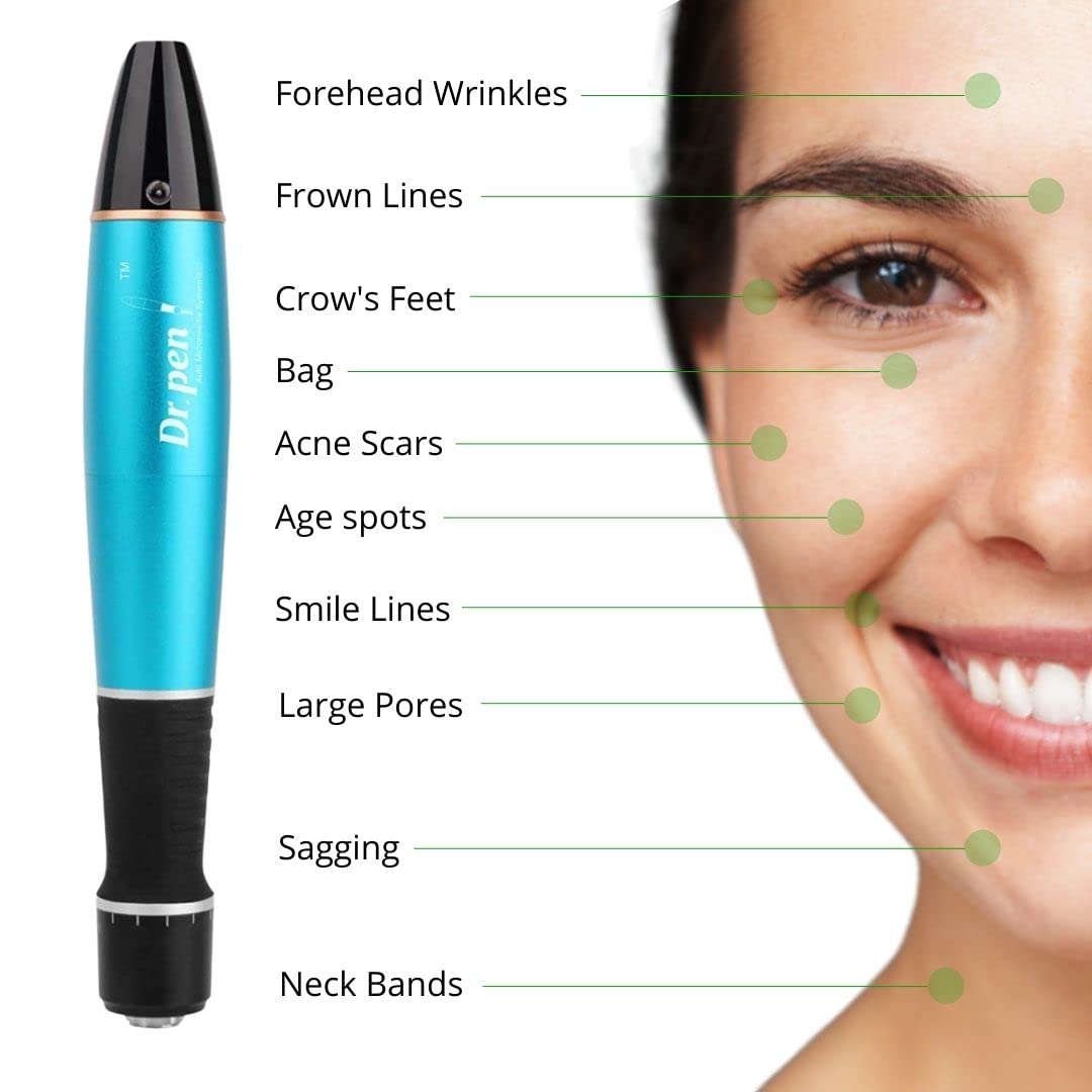 Dr. Pen Ultima A1w Microneedling Pen Multi-Function Wireless Derma Auto Pen Professional Skin Care Beauty Device Best Electric Skin Facial Repairs Care Tool Kit with 5x 12-Pins Cartridges 5x 36-Pins Cartridges 5x Round Nano Pins Cartridges