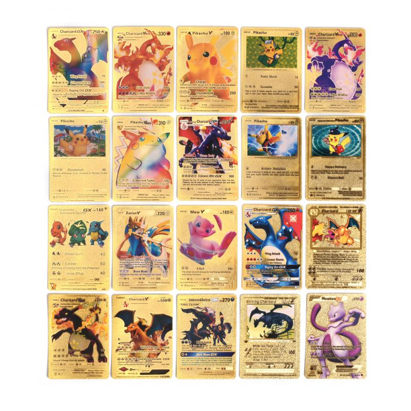 (Gold Card) Pokemon Cards TCG GX Bundle ULTR RARE Shiny Trading Cards Toys Collection Trading Card Playing Game Christmas Birthday Gifts for Kids 55PCS Set