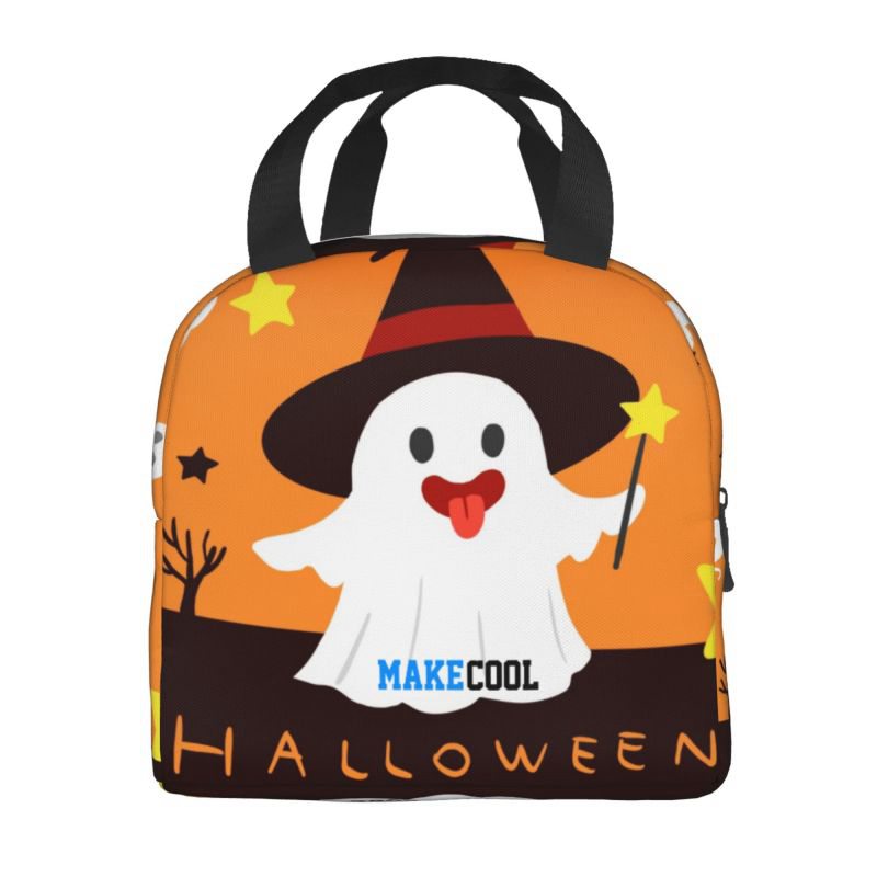 Ghost Insulated Lunch Bag Thermal Food Bag Lunch Box Bag Children Outdoor Halloween Decoration Portable Back to School XMAS Gift for Kids