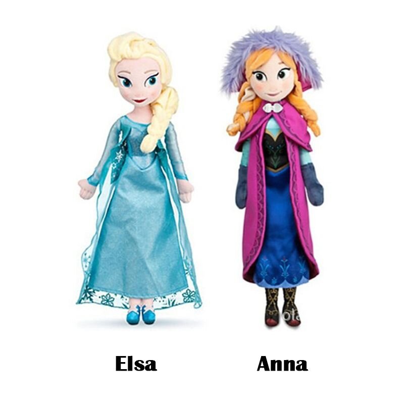 (Elsa 40cm) Frozen Plush Toys Soft Anna Elsa Stuffed Doll Snow Queen Princess Soft Toys Cartoon Cuddly Dolls Home Decoration Boys Girls Kids Birthday Gifts