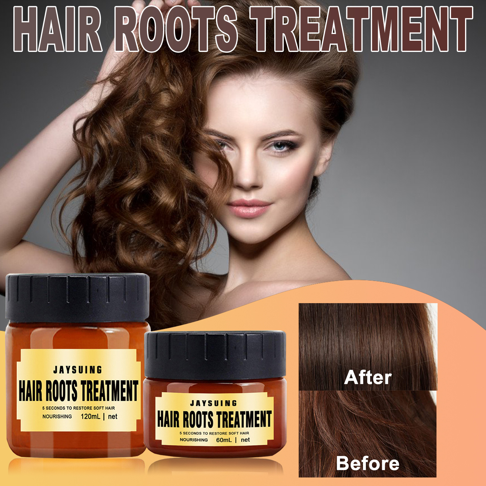 (60ml) Magical Hair Mask Hair Curling Cream Repair Damage Frizzy Treatment Scalp Hair Root Shiny Balm Straighten Soft Care Product