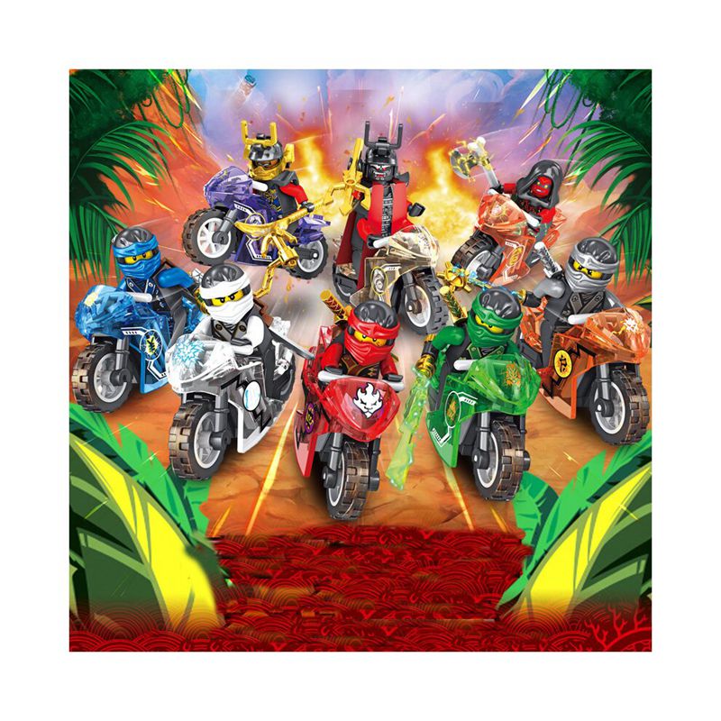 8Stk Ninjago Motorcycle Set Minifigures Ninja Mini Figures Blocks Toys Fits