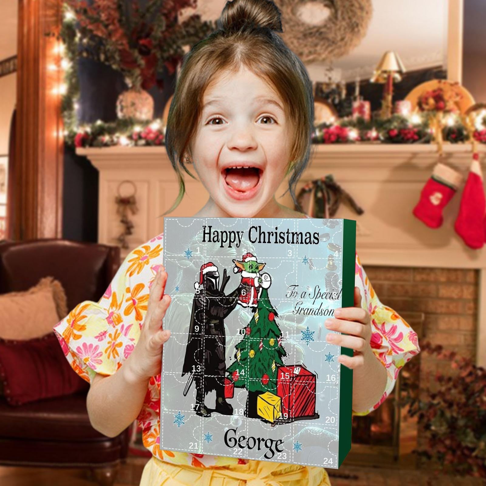 Christmas Advent Calendar Star Wars Mandalorian Baby Yoda Figures 24 Days Christmas Countdown Calendar Surprise Blind Box Creative Xmas Gift for Kids