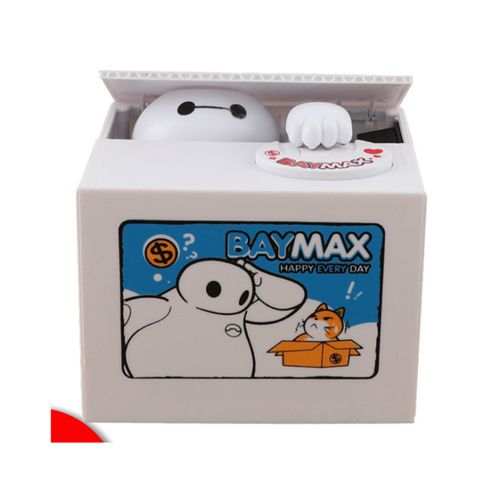 Baymax Kids Cartoon with music Bank Money Coin Saving Box Gift Stealing Eating Coin Storage