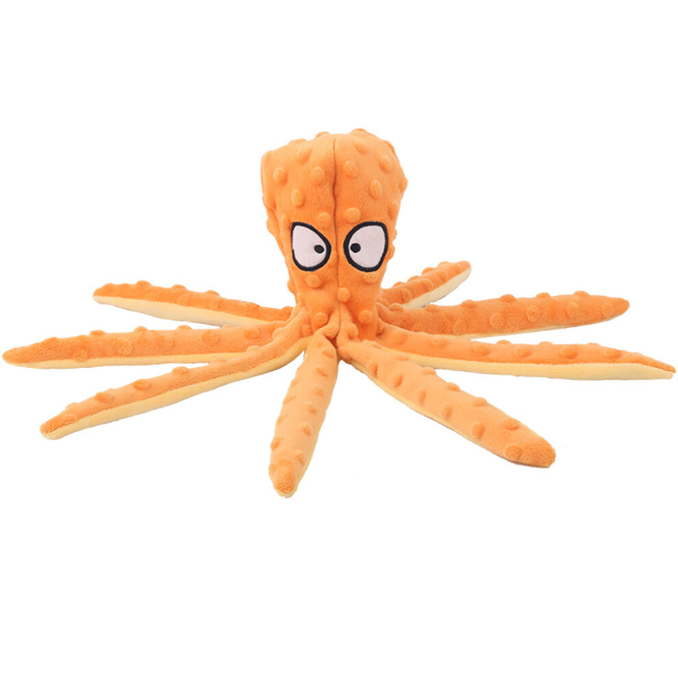 (Blue) Squeaky Dog Interactive Play Toy,No Stuffing Octopus Dog Chew Toy with Crinkle Paper for Medium and Large Dog Playing