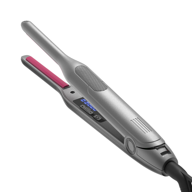 (Grey) Upgrade Pencil Straighteners Hair Straightener Slim Plate Flat Iron Ceramic Hair Curler Professional Mini Curling Iron for Women Short Hair Beard Styler