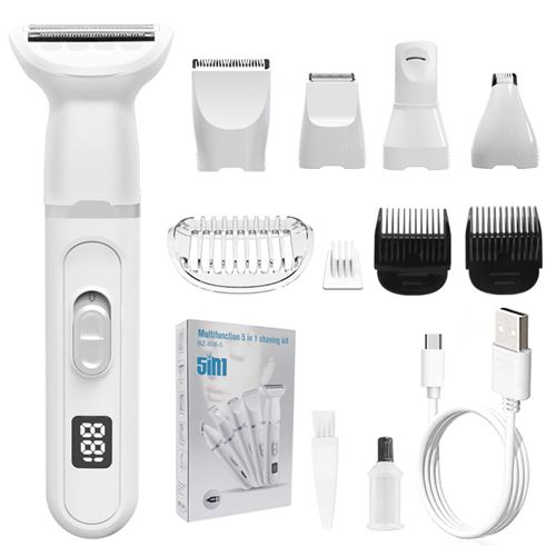 Multi-Functional Electric Shaver with USB Charging - LCD Display Hair Removal Device