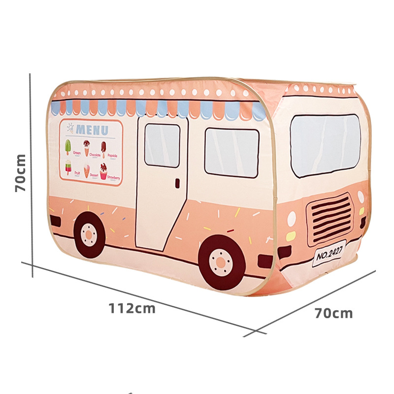 (Blue) Childrens Car-Themed Play Tent Indoor Outdoor Toy House for Kids