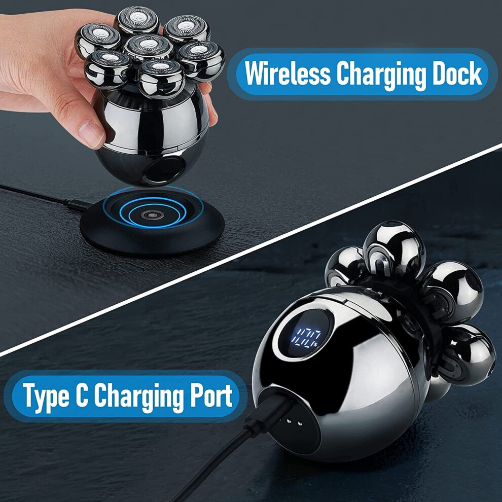 7D Electric Shaver Cordless Mens Razor Trimmer Bald Head Rechargeable