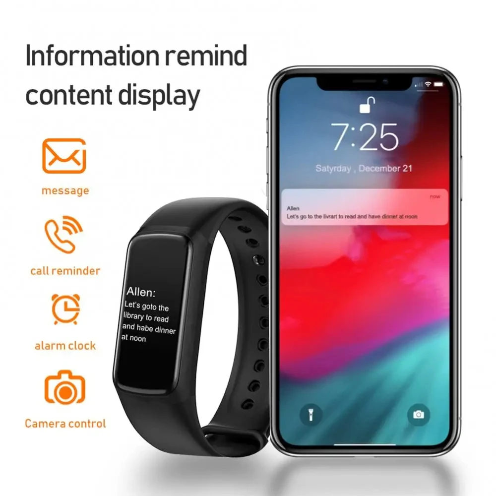 Sports Heart Rate Bluetooth Smart Band Watch Women Men Wristband HD Color Screen