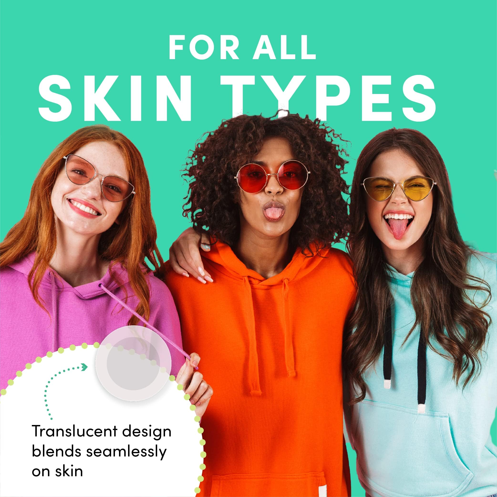 (24 count~Pack of 1) Dots for Spots Acne Patches - Pack of 24 Translucent Hydrocolloid Pimple Patch Spot Treatment Stickers for Face and Body - Fast-Acting, Vegan & Cruelty Free Skin Care