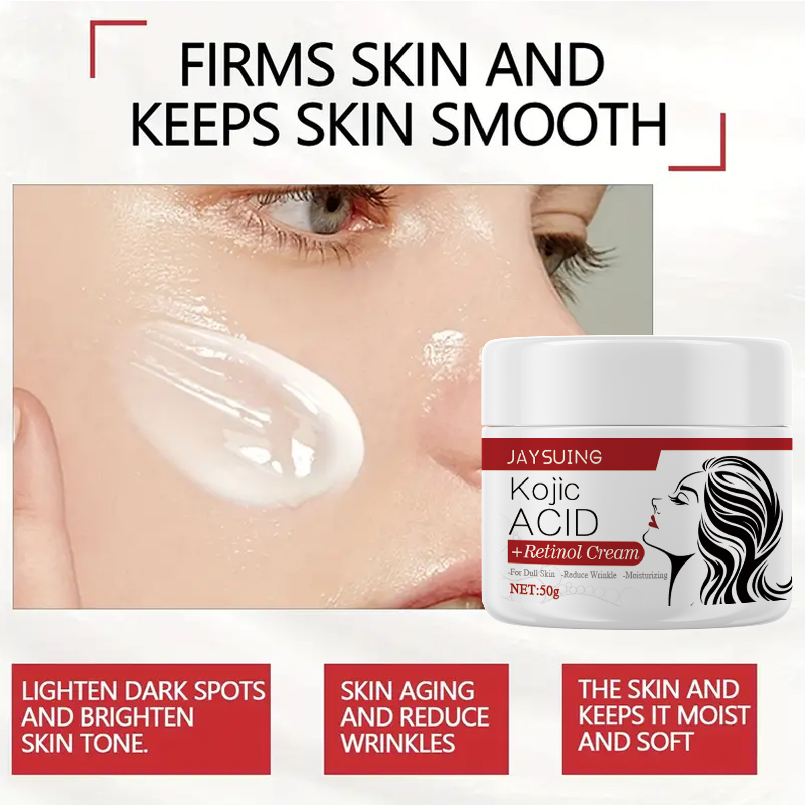 Whitening Face Cream Kojic Acid Dark Spots Corrector Remove Pigment Melanin Anti Wrinkles Aging Firming Moisturizing Nourishing Brightens Repair Skin