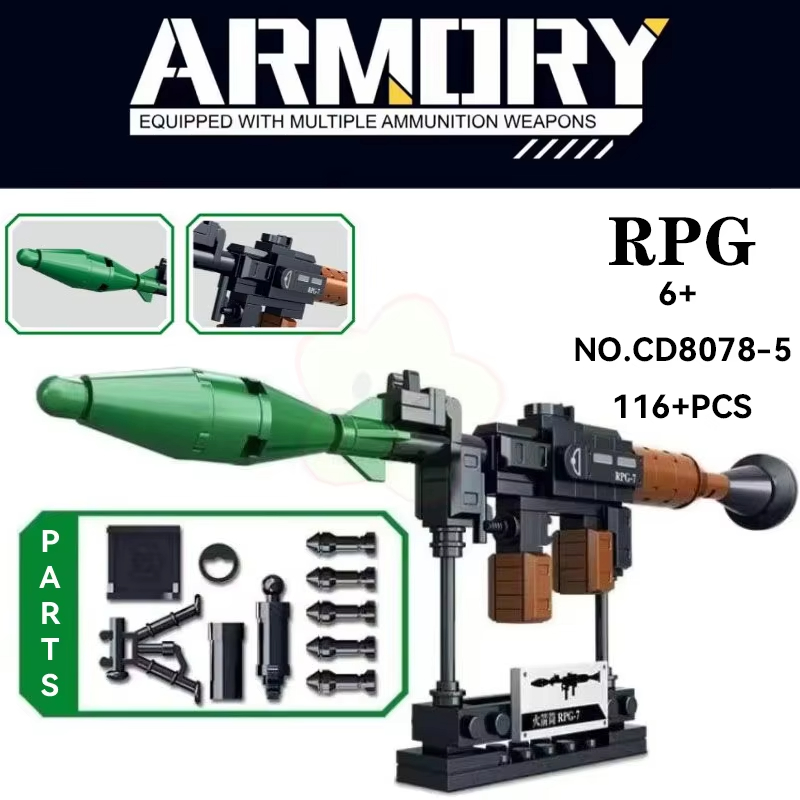 (AK~47) Military Weapon AK47 Barrett Super Magnum Assault Sniper Rifle Model Building Blocks Imitation Gun Bricks Toys