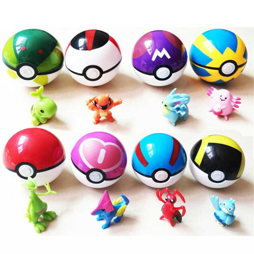 12Pcs Pokemon Pikachu Ball Set Pokeball Figures Kids Toys For Children Festival Birthday