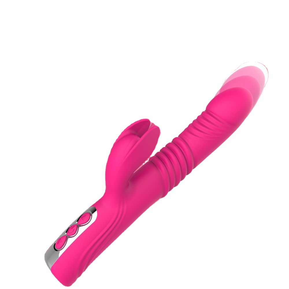 (Rose Red) Dual Vibrator Scalable Dildo Sex Machine Clitoris Stimulator Rabbit Vibro Wand Massager Bullet Vaginal G Spot Adult Sex Toys for Women Orgasm Waterproof