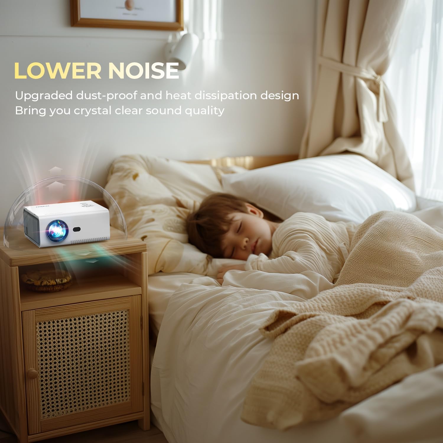 Mini ProjectorElectric Focus Keystone Zoom 15000L Full HD 1080P Portable Projector with WiFi and Bluetooth Outdoor Movie Projector for Bedroom Sports Party Support Phone Laptop TV Stick HDMI