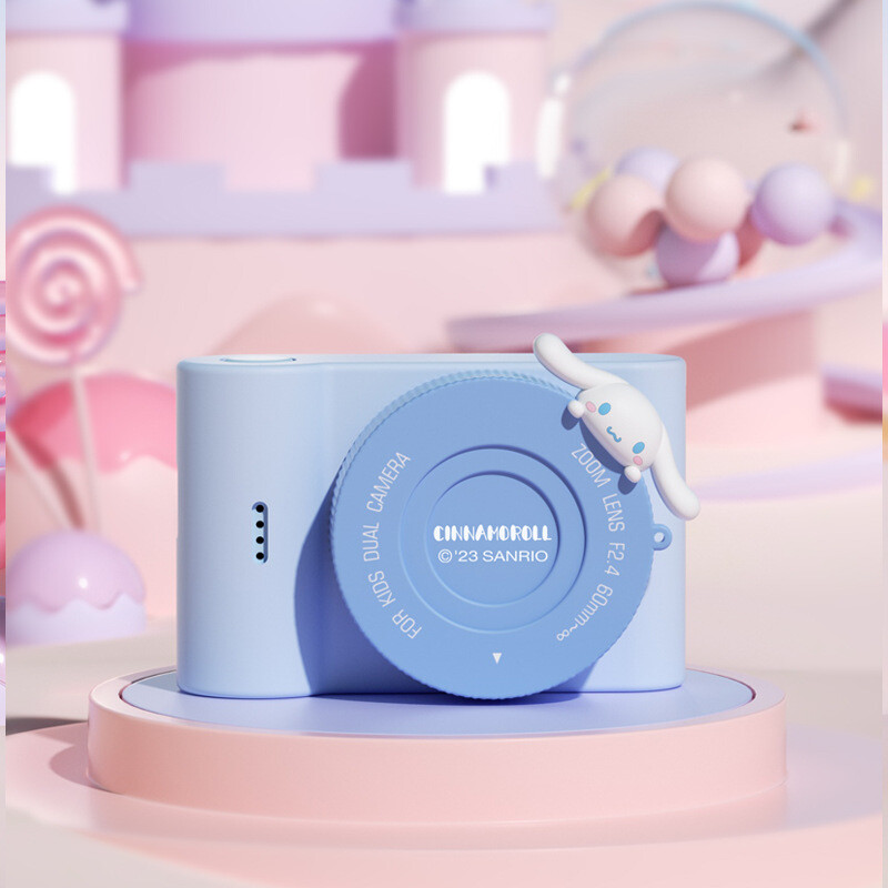 (Blue) Hello Kitty Kuromi Retro Camera For Kids Cartoon Cute Pink Digital Kuromi Camera For Kids Selfie Small Dslr C5-1 In Stock