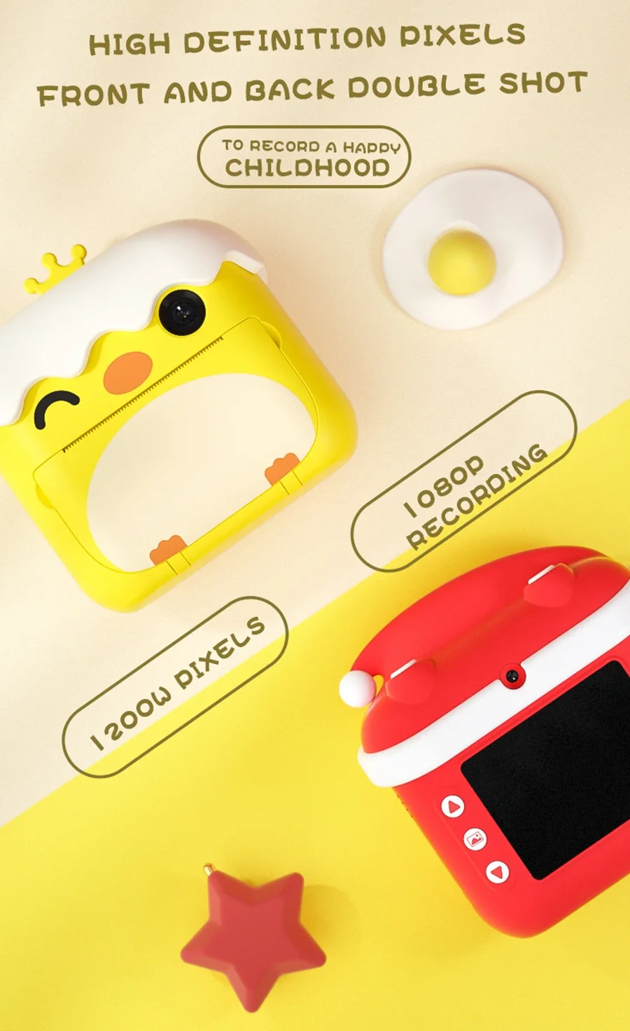Video Photo Camera With Print Childrens Instant Print Camera Toys For KidsBirthday Christmas Gift Instantane