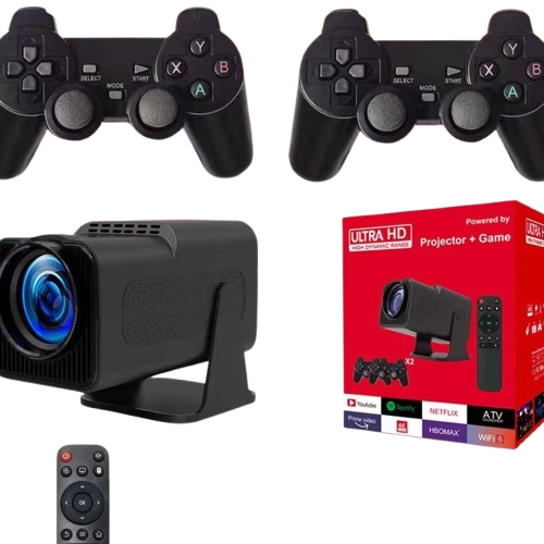 Smart Game Projector Controller Portable Projector 4K Android Wifi BT Mini Projetors 1080P Resolution Home Theater Cinema and Gaming Enthusiasts