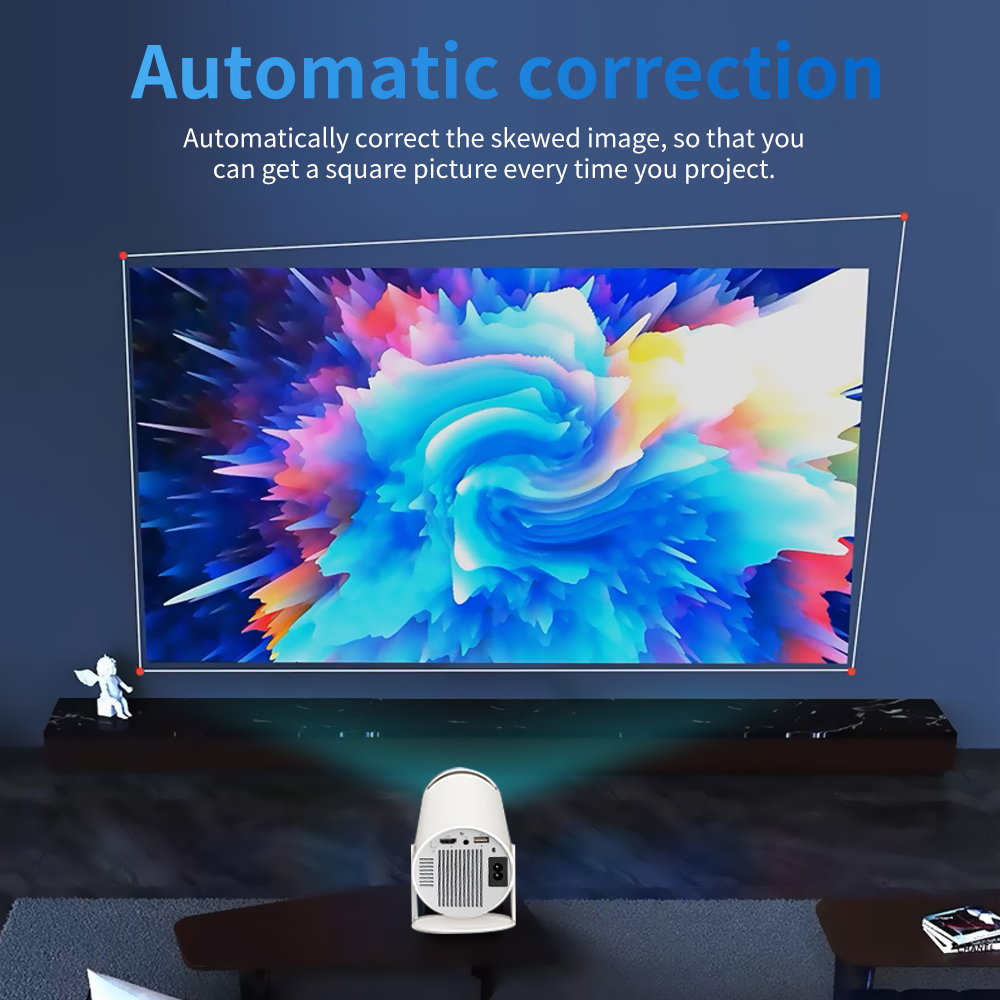 Wifi Projector Mini Gaming Projector with 2 Wireless Controllers 4K Android Bluetooth Mini Projectors Smart Portable Home Theater for Outdoor