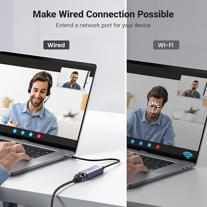 UGREEN USB C to Ethernet Adapter, Gigabit Wired Network Adapter