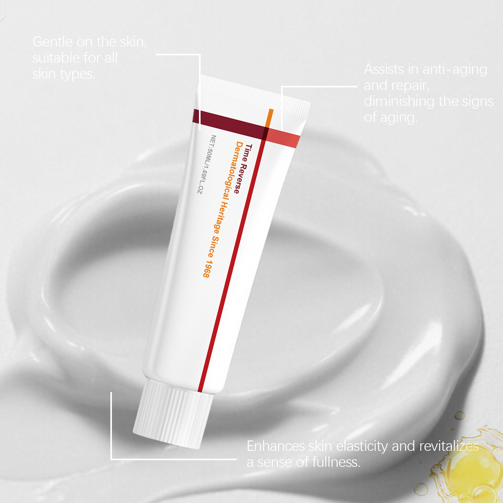 Centella Asiatica Time Reverse Cream Advanced Fast-Absorbing & Nourishing Cream Hydrates Firming Anti-Aging Face Cream Skin Care ﻿