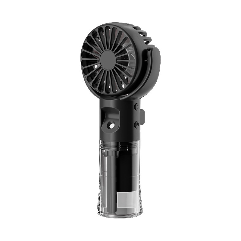 (Black) Portable Water Mist Fan Mini Handheld Fan with Water Mist Spray USB Charging 4 Speeds Hanging Neck Spray Fans Portable Personal Hand Held Small Fan