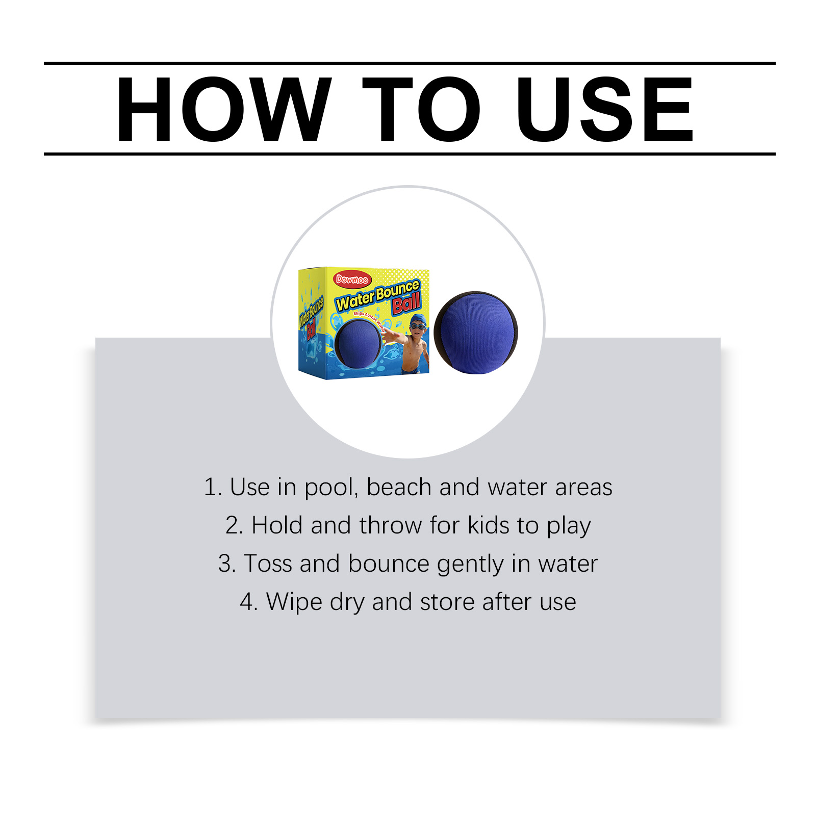 (Purple) Water Bounce Ball – Skipping Pool Ball for Kids & Adults, Blue & Black Floating Toy, Beach Sea Swimming Game, Outdoor Interactive Family Fun, Elastic Splash Bal