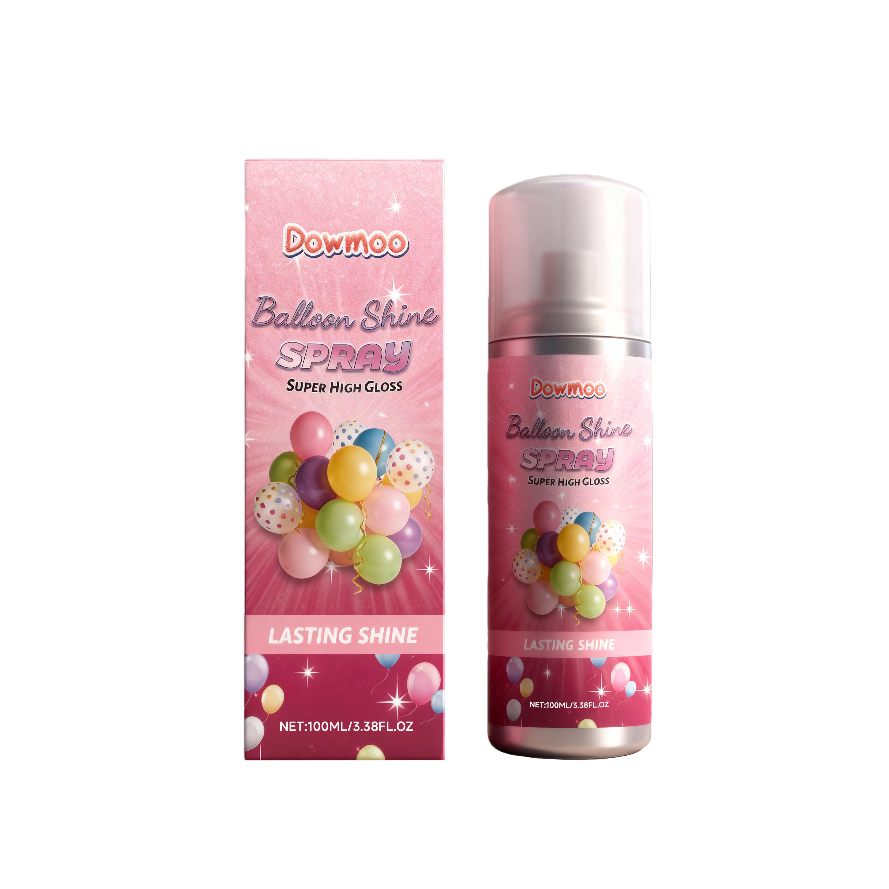 (Pink) Ballon Shine Spray Anti Fading Restore Party Decoration Atmosphere Quick Drying Brightener Balloon Polishing Spray 100ml