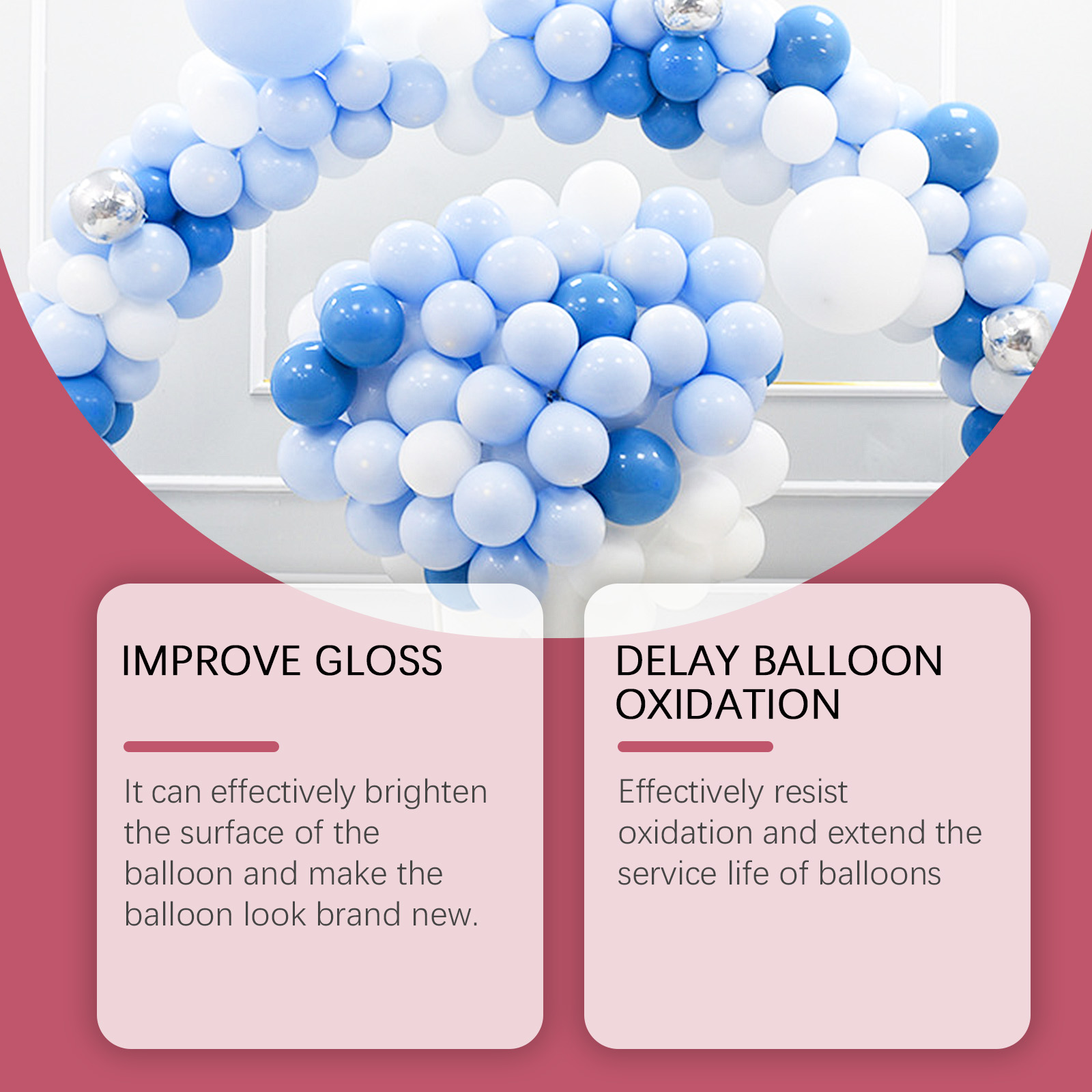 (Pink) Ballon Shine Spray Anti Fading Restore Party Decoration Atmosphere Quick Drying Brightener Balloon Polishing Spray 100ml