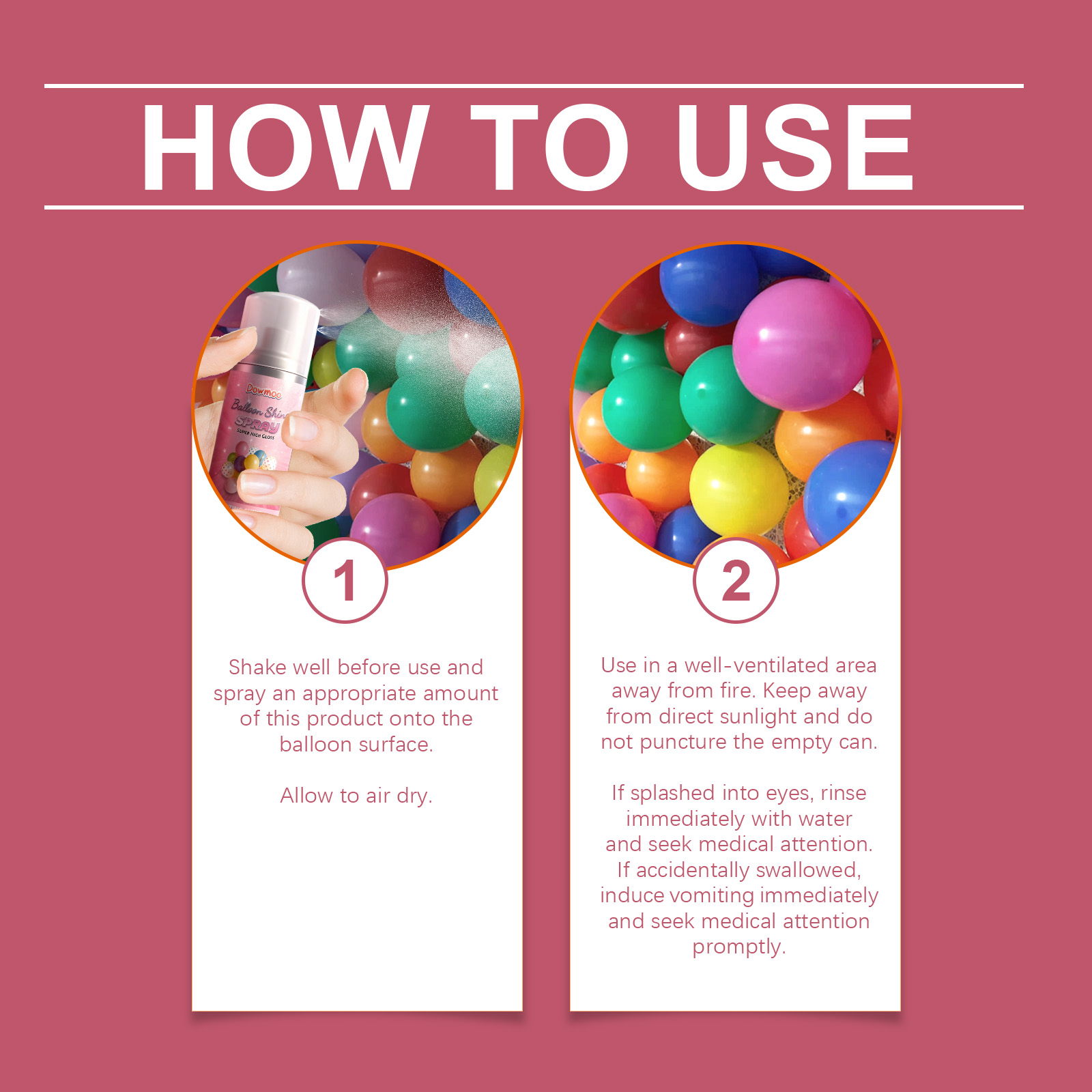 (Pink) Ballon Shine Spray Anti Fading Restore Party Decoration Atmosphere Quick Drying Brightener Balloon Polishing Spray 100ml