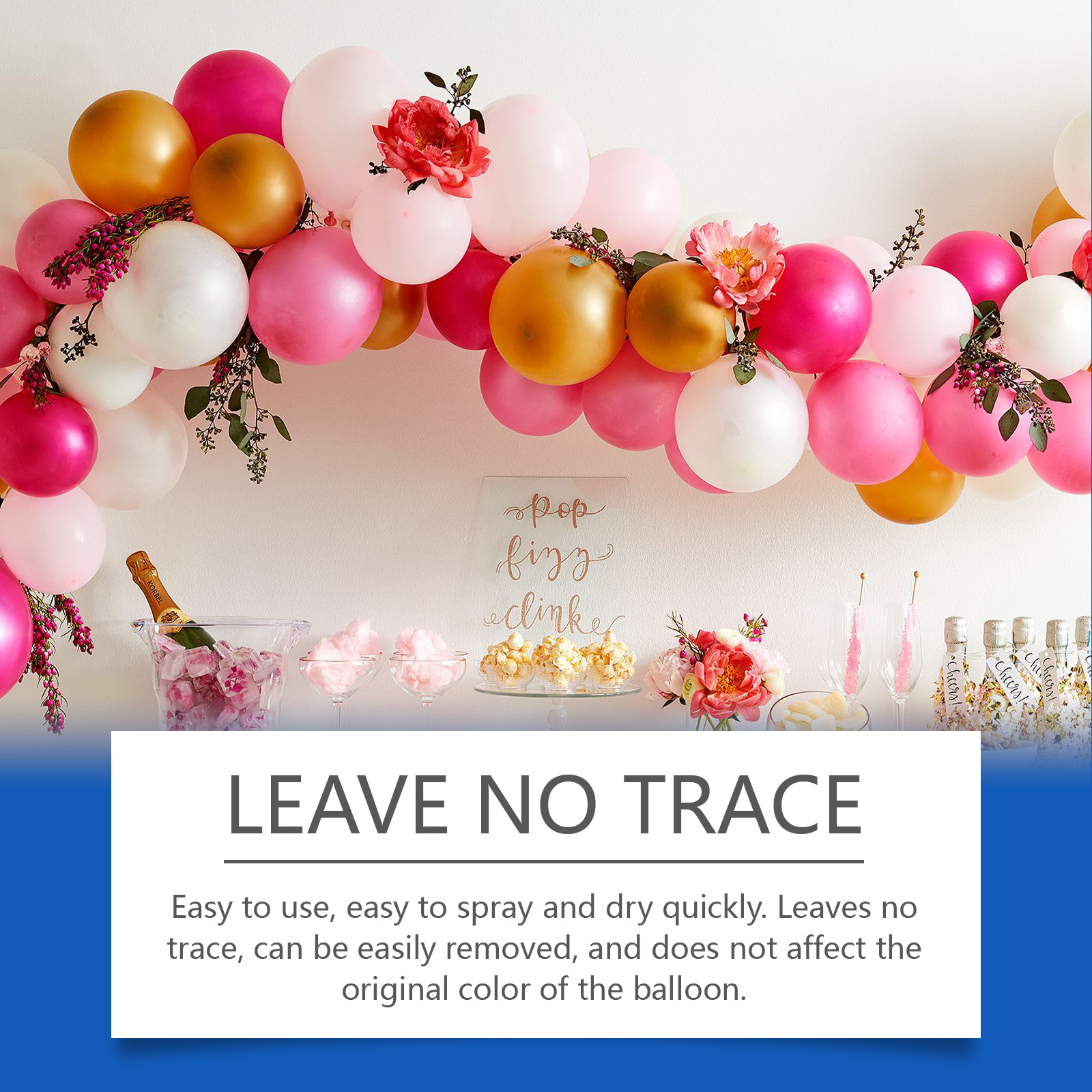 (Pink) Ballon Shine Spray Anti Fading Restore Party Decoration Atmosphere Quick Drying Brightener Balloon Polishing Spray 100ml