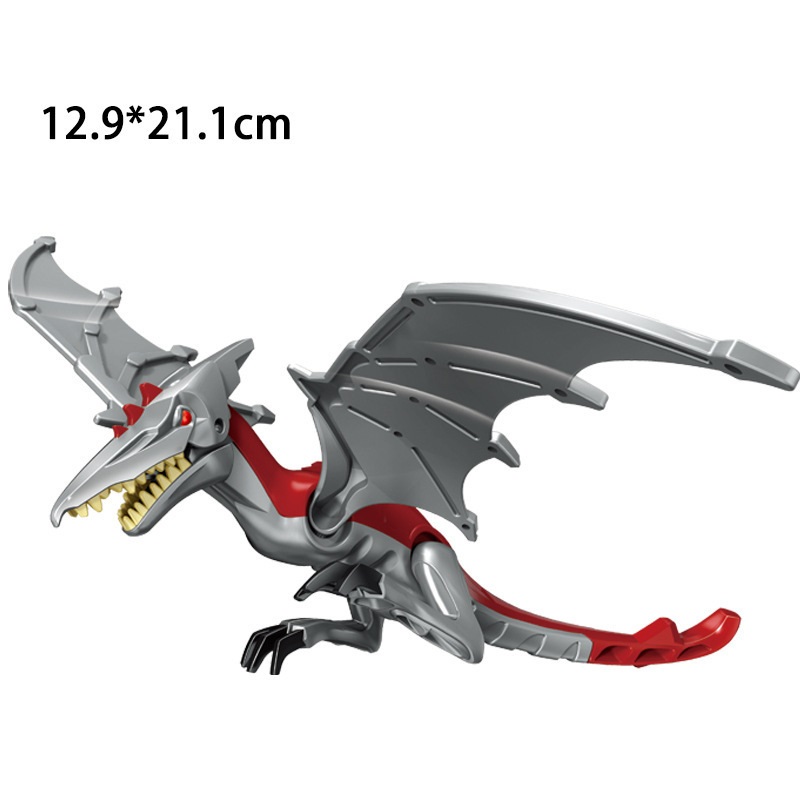 (Dinosaur B) Dinosaur Action Mini Figures Toys Building Set Model Toy with Movable Jaw Velociraptor Educational Toys Gifts for Kids