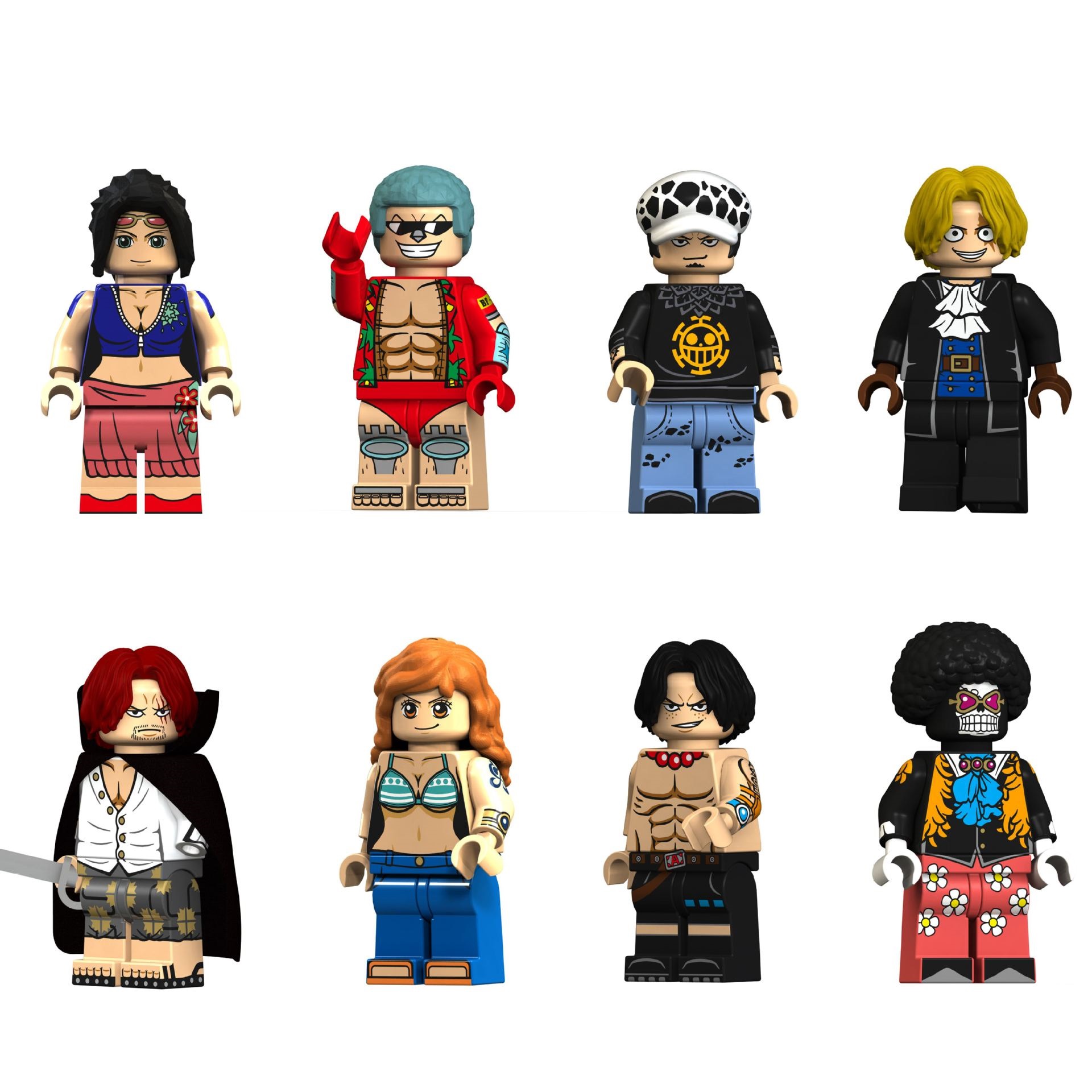 (8 PCS) Kids Toys One Piece Minifigures Toys Collection Building Blocks Fit Lego Gift