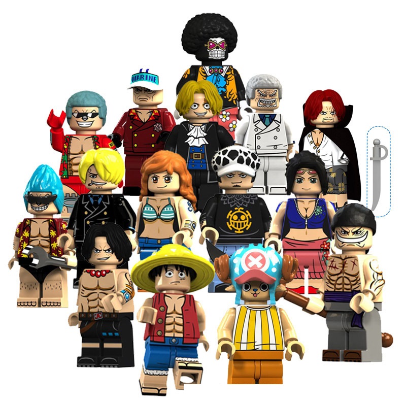 (8 PCS) Kids Toys One Piece Minifigures Toys Collection Building Blocks Fit Lego Gift