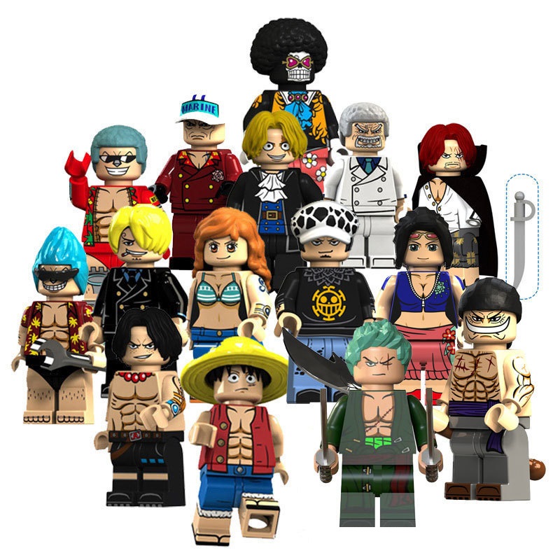 (8 PCS) Kids Toys One Piece Minifigures Toys Collection Building Blocks Fit Lego Gift