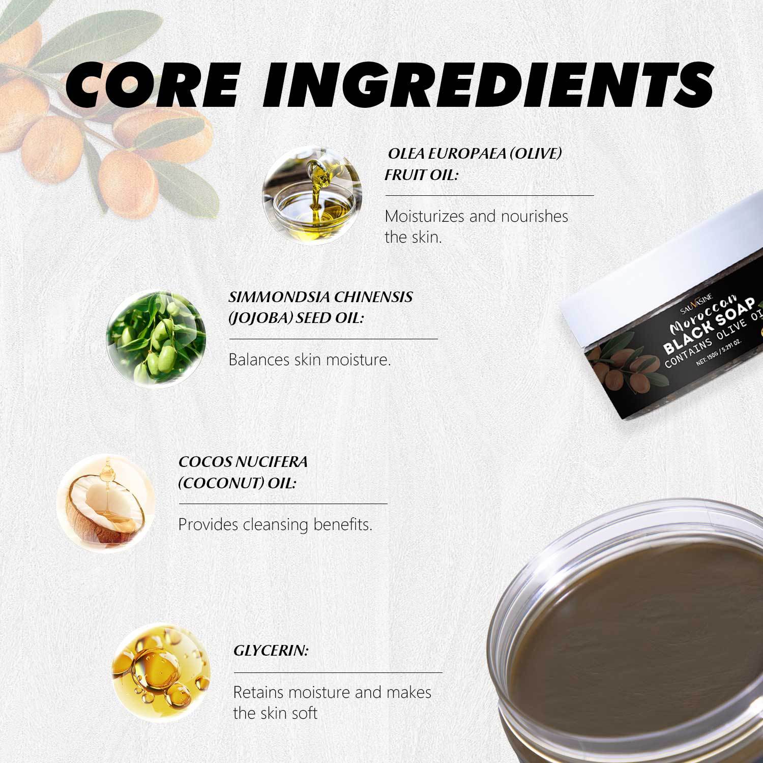 Moroccan Black Soap For Deep Cleansing Exfoliating And Skin Softening Daily Body Wash 150g